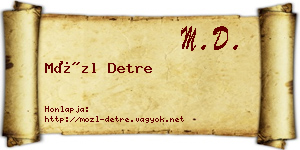 Mözl Detre névjegykártya
